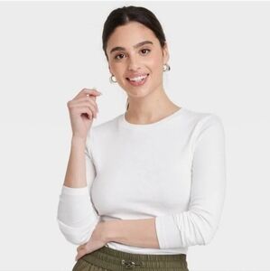 A New Day White Ribbed Top